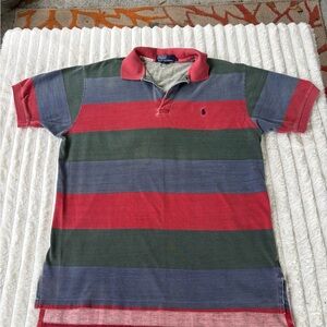 Polo by Ralph Lauren Men's Multicolor Striped Polo Shirt Size Large 90s Preppy